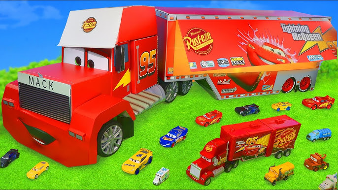 Cars Camion Pompier Rouge Red 28 Cm + voiture Change de couleur Flash  mcqueen