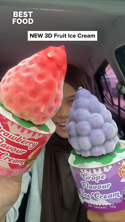 NEW 3D strawberry and grape fruit ice cream!🍓🍇 Available in all Jajan Viral Outlets