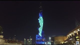 Stunning Jaguar F-Pace Launch Ad Show on Burj Khalifa with Fire Works
