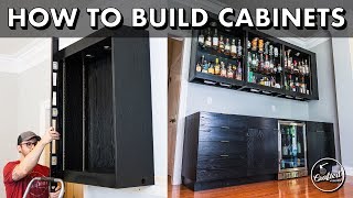 How To Build and Install DIY Frameless Kitchen Cabinets // Home Bar Pt. 1