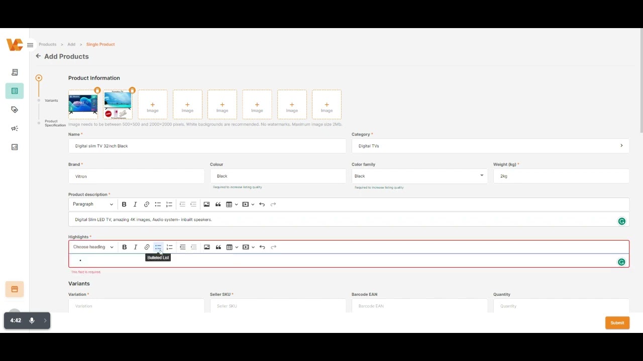 HOW TO UPLOAD A  SINGLE PRODUCT