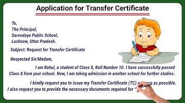 Application for transfer certificate | how to write application for T C in school | Application TC