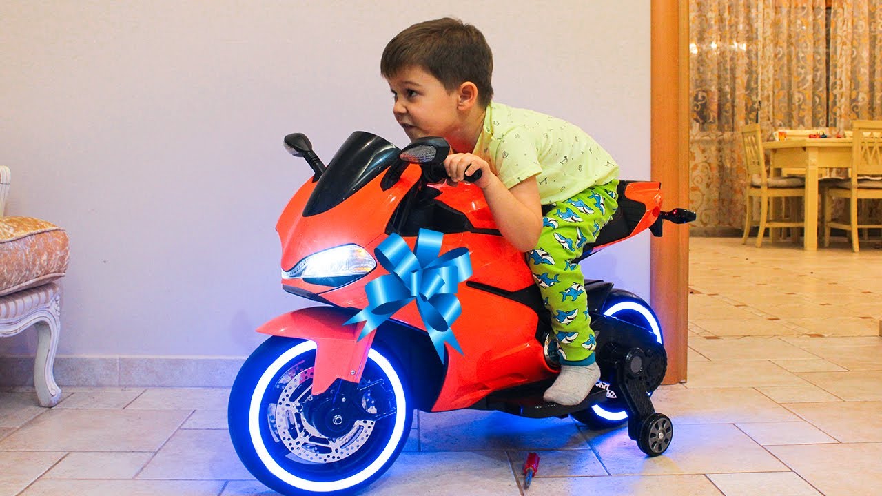 Funny Tema ride on Sportbike Pocket bike Cross bike Unboxing Surprise toys  for kids 