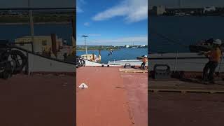 Great Lakes Shipping.  Boson Swing merchant marines commute to work.
