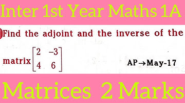 Inter 1st Year Maths 1A Matrices@maths naresh eclass
