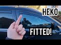 Unboxing and how to install team heko wind deflectors front and rear on any car 
