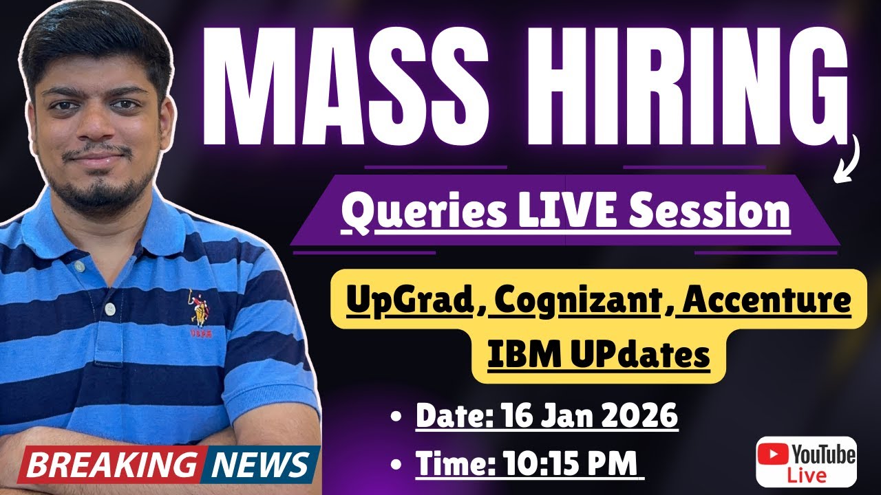 Cognizant(UpGrad), Accenture, IBM & All Current Hiring Queries Live Session | 16 Jan Session