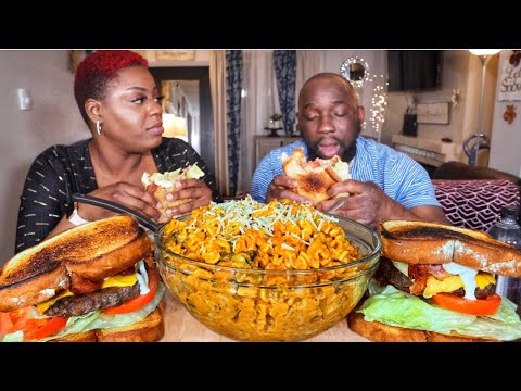 HUGE CHEESE BURGER & CHEESY PASTA| MUKBANG EATING SHOW!