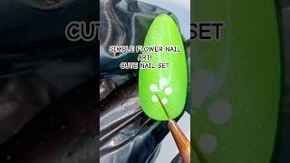 How to Do Flower Nails with Green Cat Eye Polish #naildesign #simplenailart #nails #flowernails