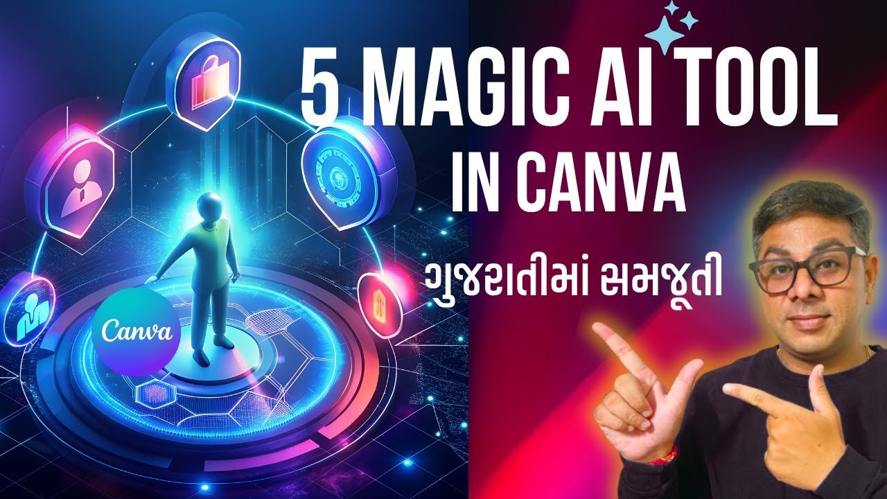 Canva AI Tools Explained in Gujarati|Magic Write, Magic Media,Magic Switch & Magic Animate Full Demo
