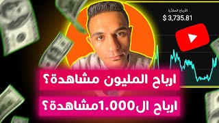 ارباح اليوتيوب بتتحسب ازاى ؟ المليون مشاهدة و ال1000 مشاهدة علي يوتيوب