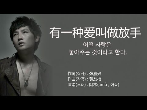 阿木 - 有一种爱叫做放手 / 아목 - 어떤 사랑은 놓아주는 것이라고 한다 【중국노래 가사번역】