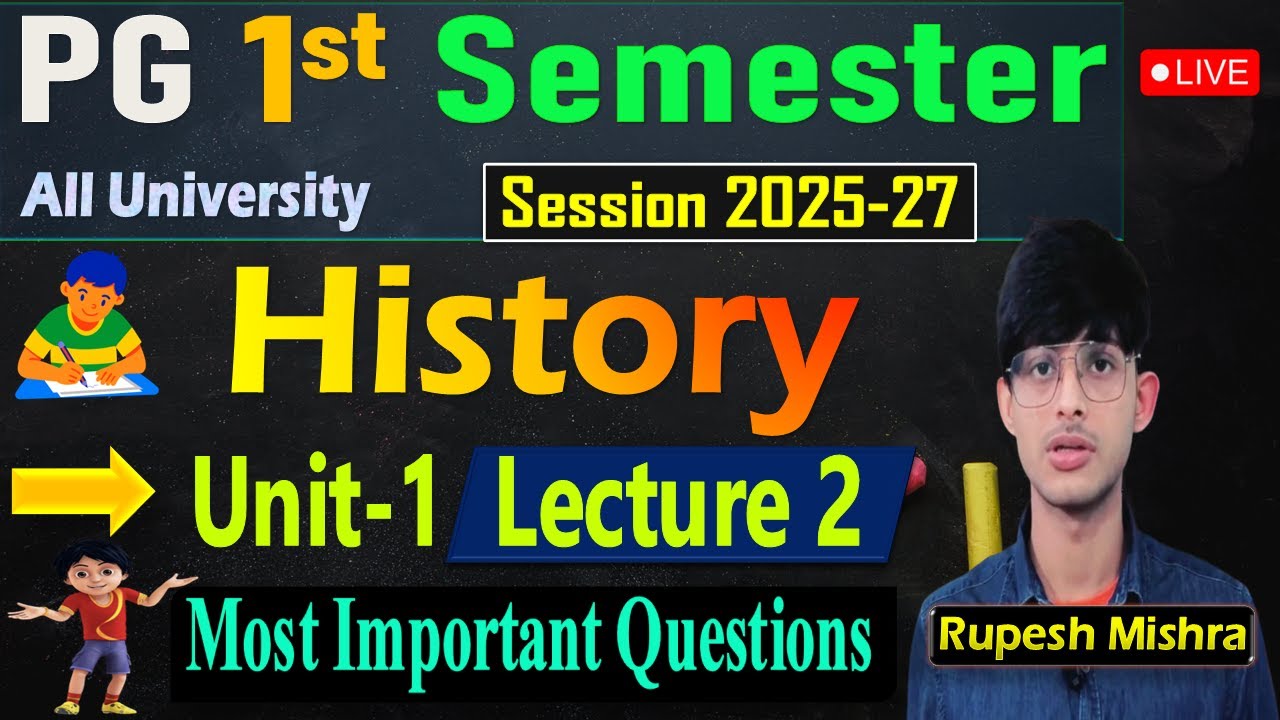 🔥MA 1st Semester History Important Questions 2025-27 | M.A History Paper 1 Questions Lecture 2✅