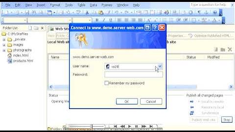 Publishing your web via HTTP in FrontPage 2003