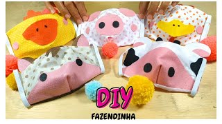 Como fazer MÁSCARA infantil decorada FAZENDINHA