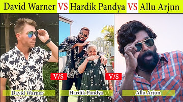 David Warner vs Allu Arjun vs Hardik Padya Pushpa Srivalli Dance #alluarjun #pushpa #srivalli #viral
