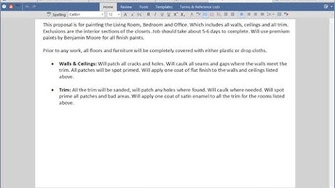Creating  a Proposal using a Template.