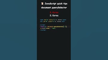 📜 JavaScript quick tips | document.querySelector