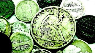 Actual American Treasure FOUND Metal Detecting an Old House! Seated Silver Coins Galore! Epic Hunt