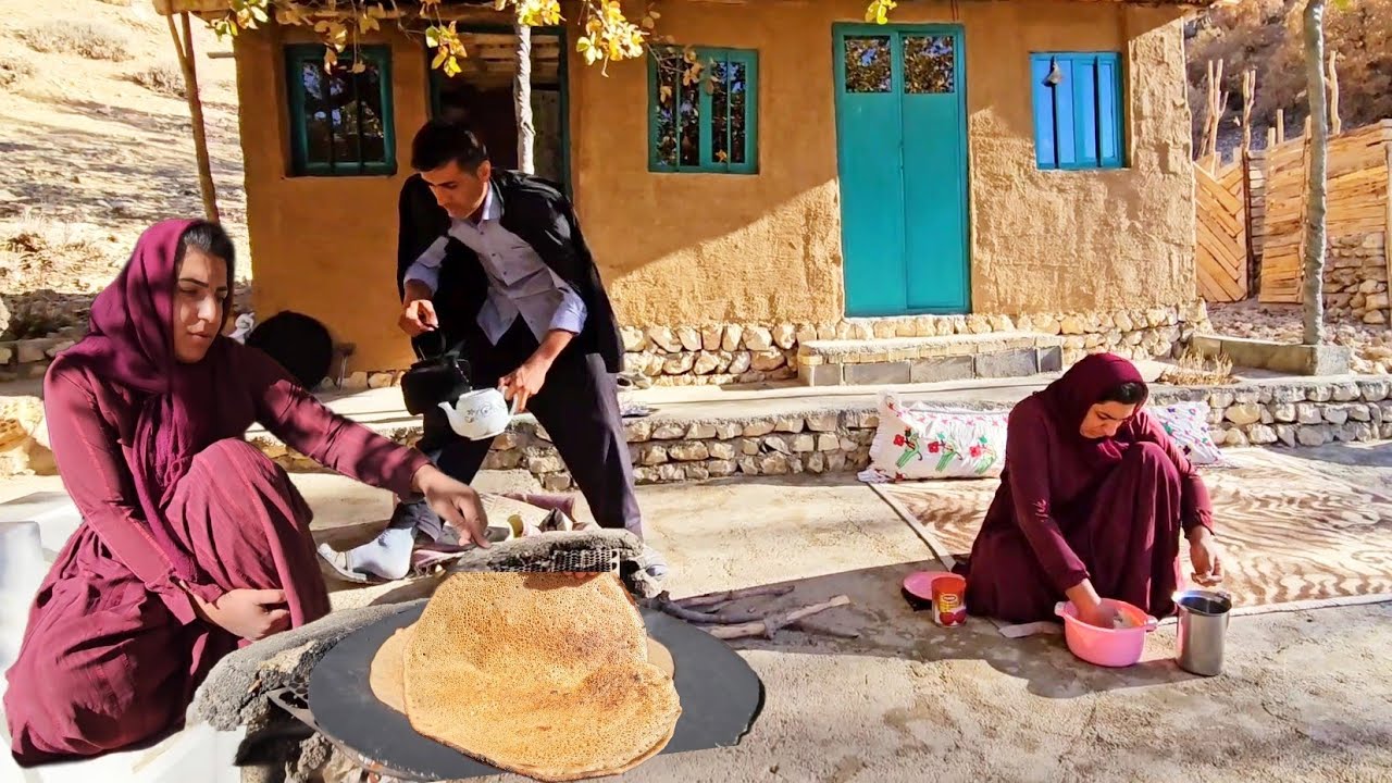 “Magical Nomad Morning: Halima’s Rural Breakfast & Asghar’s Stone Carving”