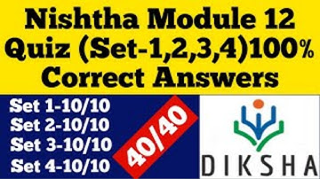 Nishtha module 12 Answers ||Nishtha module 12 Quiz answers || Module 12 Nishtha || Nishtha Training