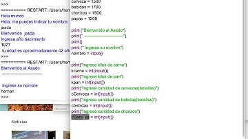 Ejemplo Asado supermercado En Python básico
