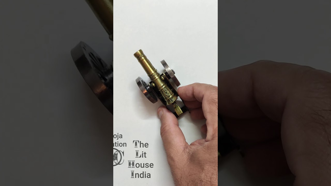 Antique Bronze Cannon shape Inflatable Cigarette Lighter Windproof by PC The Lit House India.