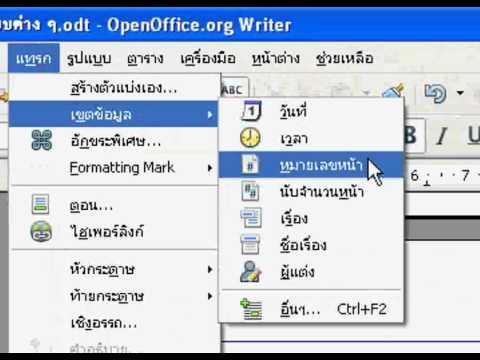 Writer ใส่เลขหน้าแบบต่างๆ