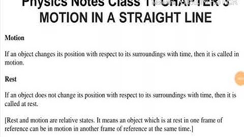 class 11 | Physics | chapter 3 ( Motion in a straight line notes |