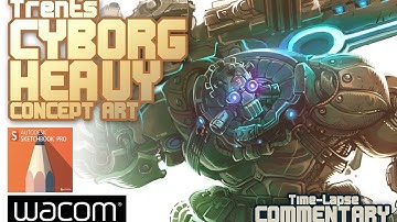 Painting a Cyborg Heavy (Commentary + Sketchbook Pro Tips)