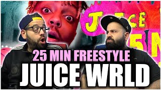 BRO WAS VIBING IN THE STUDIO!! Juice WRLD: 25 minute freestyle *REACTION!!