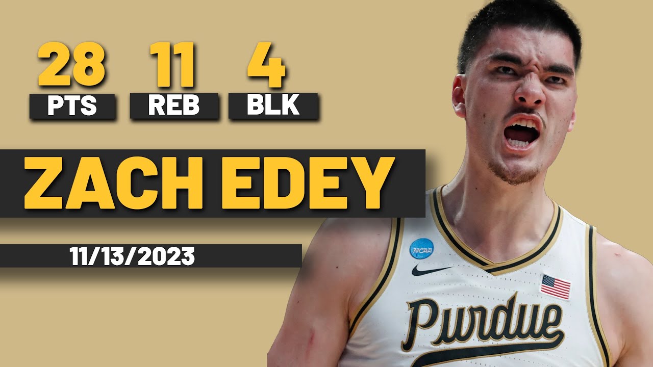 National Player of the Year Zach Edey Purdue Boilermakers 28 PTS 11 REBS 4 BLK vs Xavier Musketeers
