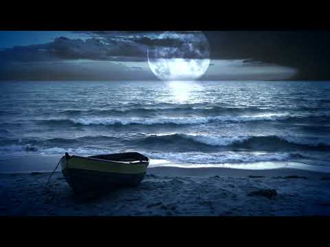 Blue, moon, sea, wave, boat photography&video background