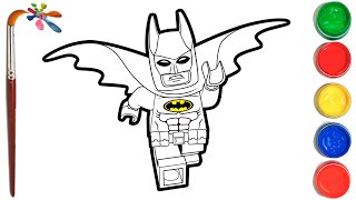 LEGO Ninjago. How to draw Batman. Coloring and drawing for kids. Раскраски для детей.