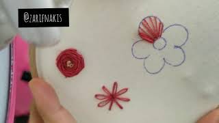 Basit El Nakışı Dekoratif Nakış Çiçek Yapımı