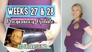WEEKS 27 &amp; 28 PREGNANCY UPDATE // 3D Ultrasound &amp; Glucose Test | Jessica Elle