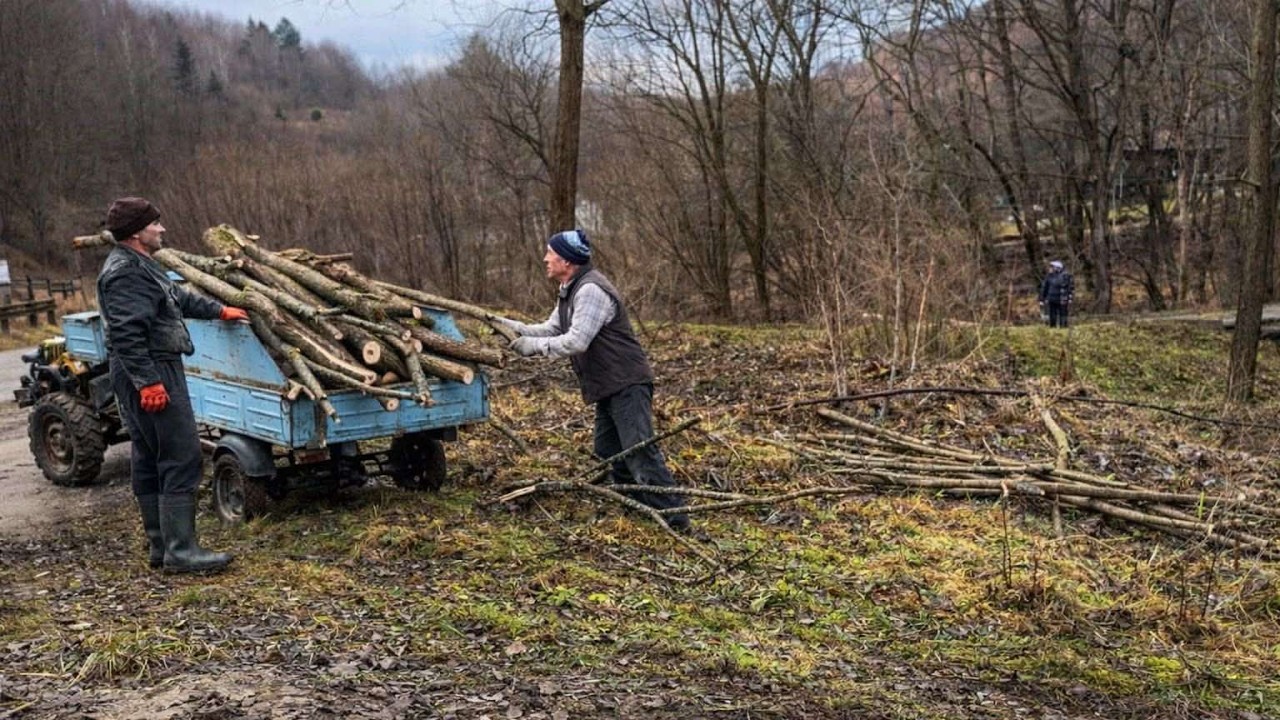 A Simple Day in a Mountain Village | Wood, Animals & Nature