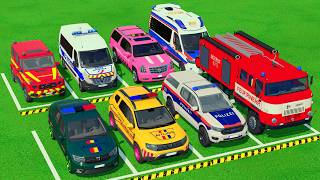 POLICE CARS, FIRE DEPARTMENT, AMBULANCE VEHICLES TRANSPORTING WITH MAN TRUCKS ! FS22 #80