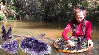 Treasure Hunt, Gift Of Nature, I Found Lots Of Amethyst Gems, Quartz Crystal, Carnelian Gemstone