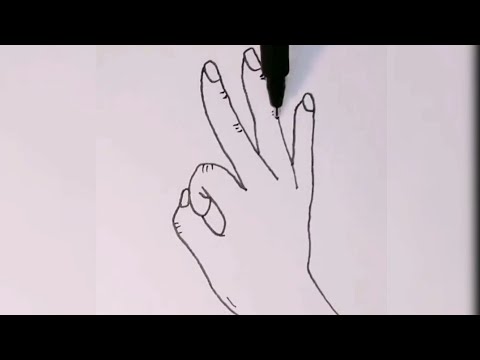 رسم سهل/رسم حركة اليد/رسمة سهلة للمبتدئين / Draw a hand easily