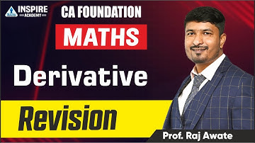 📈CA Foundation Maths Revision: Derivative🧮 | By Raj Awate | Sept 24 #mathsrevision  #cafoundation