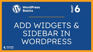 Add Widget Sidebar -  WordPress Add Widget Sidebar | WordPress 5.8 Update 2021 | Part-06