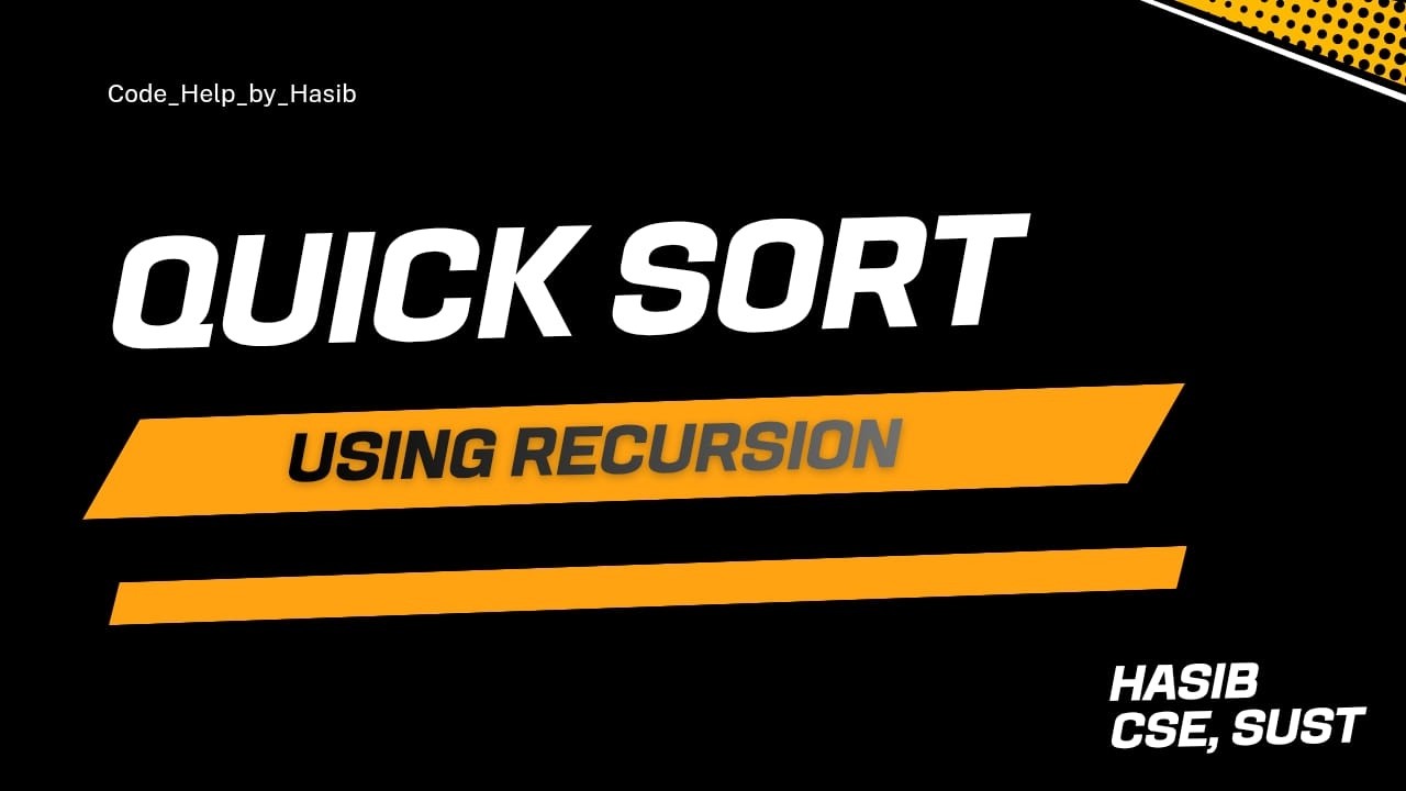 Quick Sort with Recursion....|| Algorithm Course... - YouTube