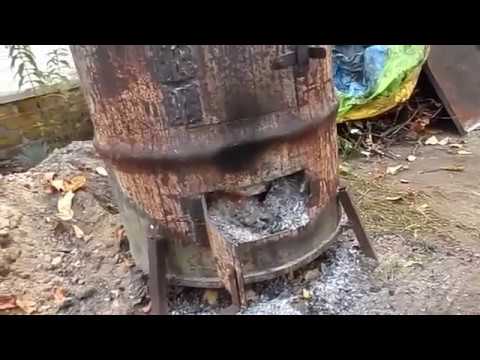 Самодельная мусоросжигательная печь своими руками для дачи - YouTube
