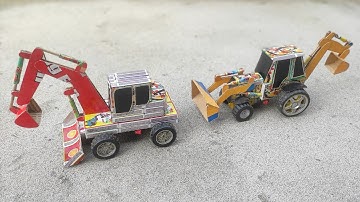 How to make JCB at Home from Matchbox | DIY JCB Backhoe Loader | Mini JCB Science Project