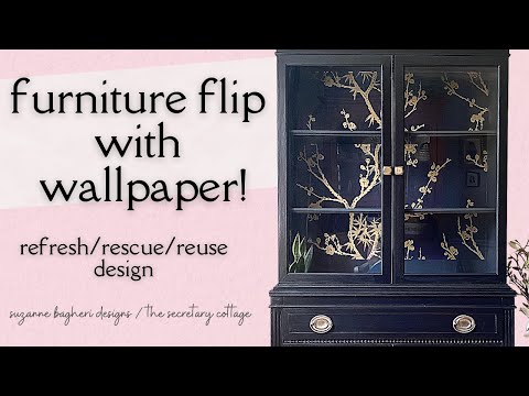Furniture Makeover! Applying Wallpaper to Furniture!