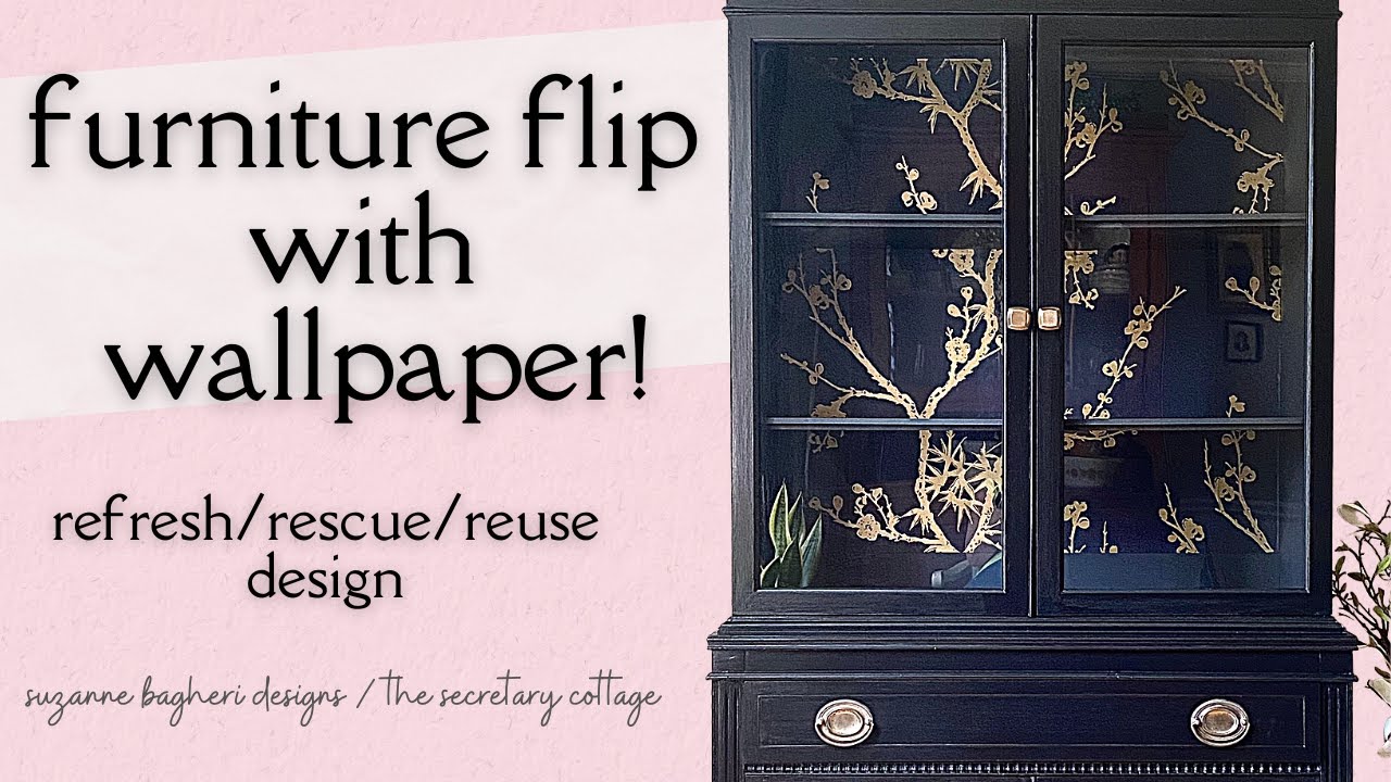 Furniture Makeover! Applying Wallpaper to Furniture! YouTube