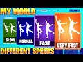 FORTNITE MY WORLD EMOTE AT DIFFERENT SPEEDS! (SLOW, NORMAL, FAST, VERY FAST...) - Ayo &amp; Teo