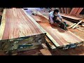 Ingenious Skills Woodworking Worker // Amazing Design Red Wood Partition Kitchen Room & Living Room