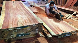 Ingenious Skills Woodworking Worker // Amazing Design Red Wood Partition Kitchen Room & Living Room
